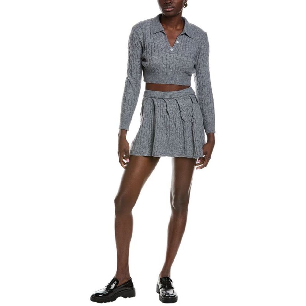 Lyra & Co Womens  2Pc Sweater & Skirt Set, Grey